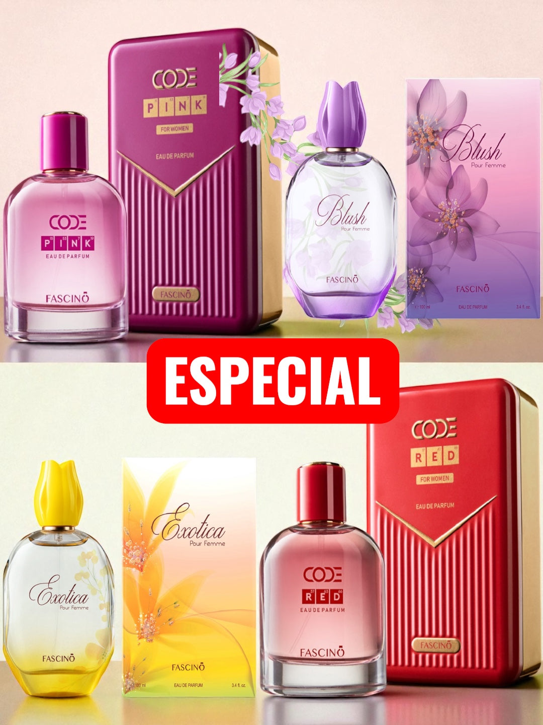 SET 4 PERFUMES FASCINÓ 100ml C/U