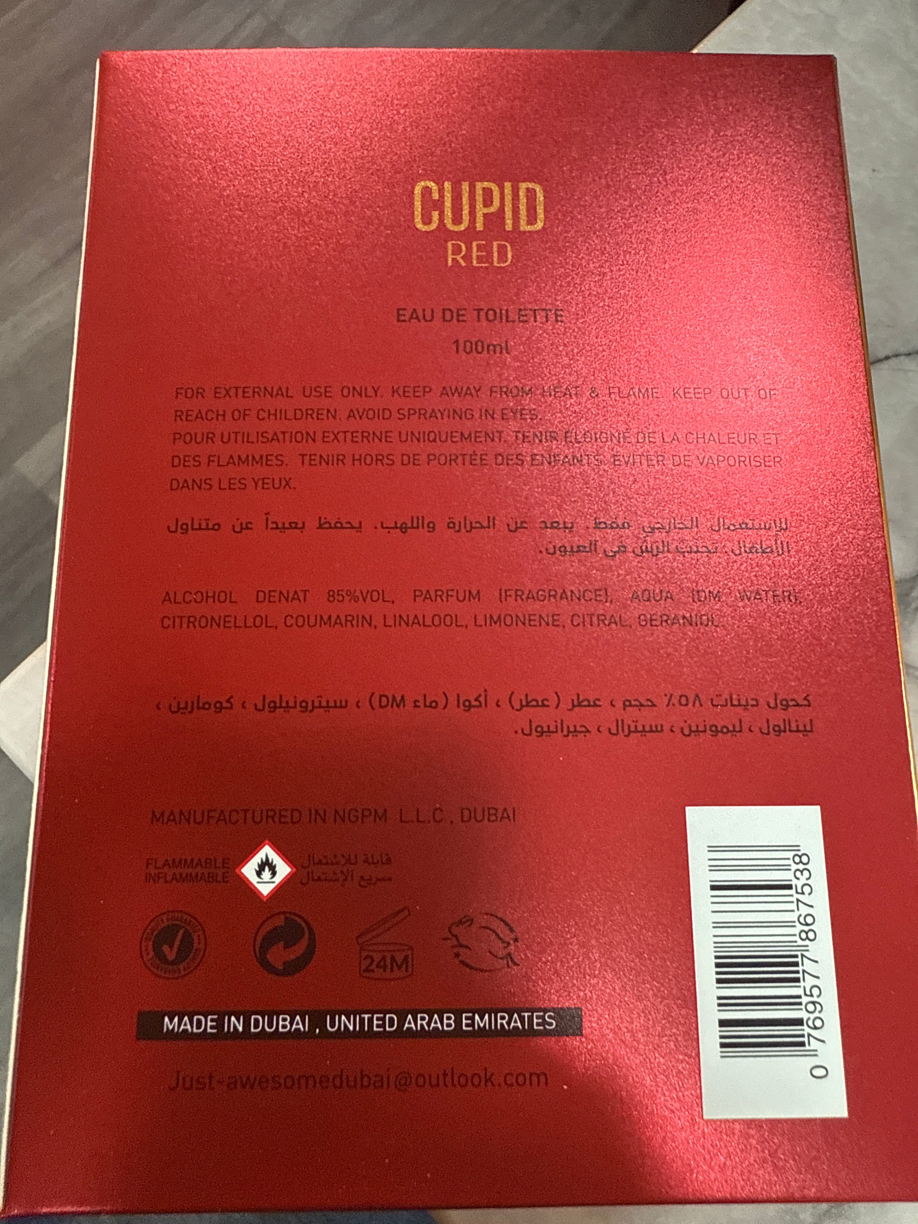 CUPID RED JA EAU DE TOILETTE 100ml