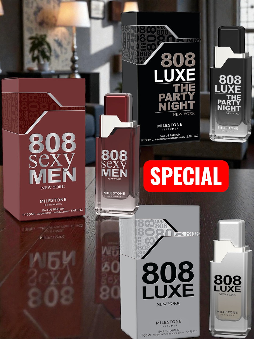 SET 808 3 FRAGANCIAS DE 100ml C/U