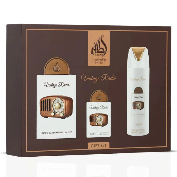 GIFT SET VINTAGE RADIO 4 PCS LATTAFA