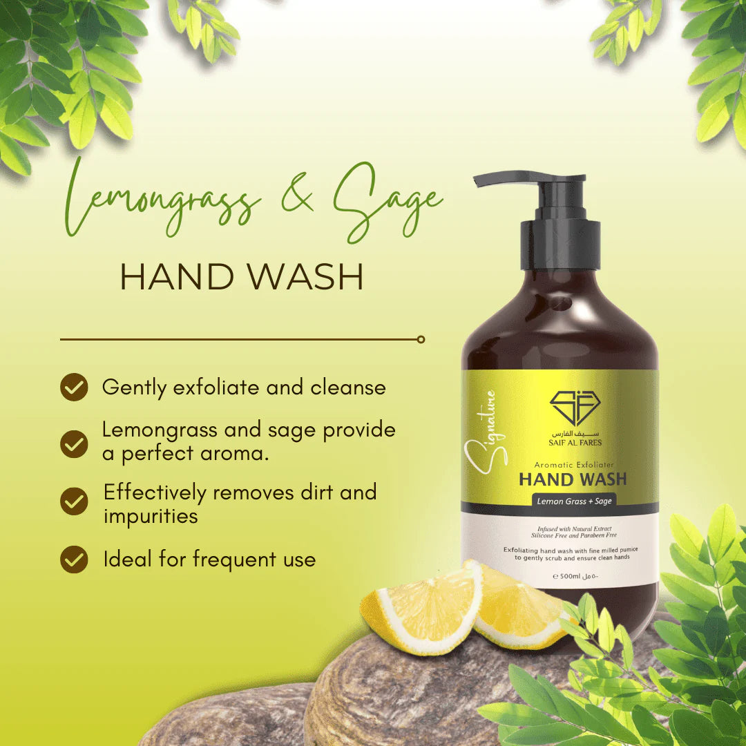 PUMICE HAND WASH LEMON GRASS + SAGE 500ML