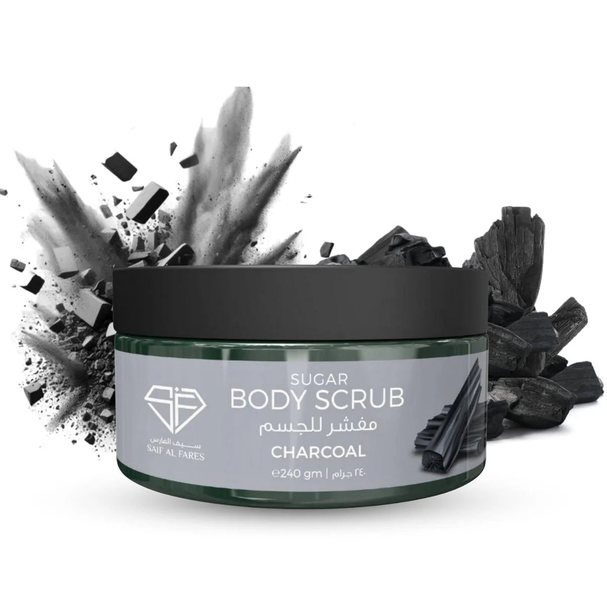 SUGAR BODY SCRUB CHARCOAL 240GM
