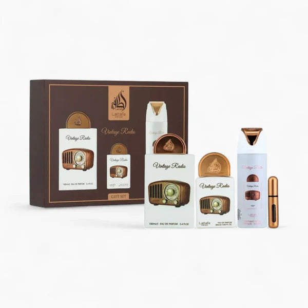 GIFT SET VINTAGE RADIO 4 PCS LATTAFA