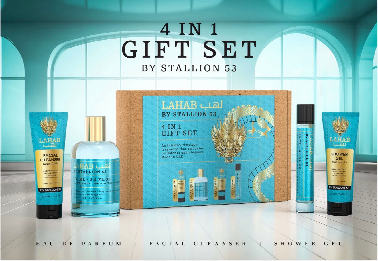 GIFT SET 4 IN 1 LAHAB BY STALLION 53