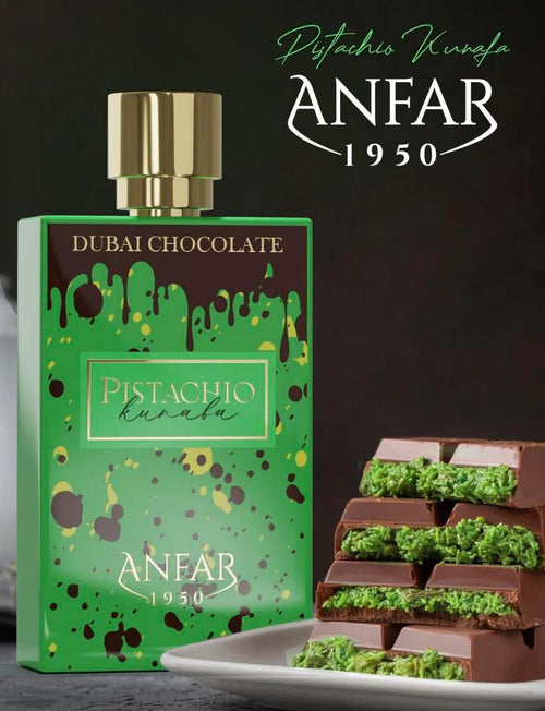 DUBAI PISTACHIO KUNAFA ANFAR 100ml AND CHOCOLATE 150 GRAM