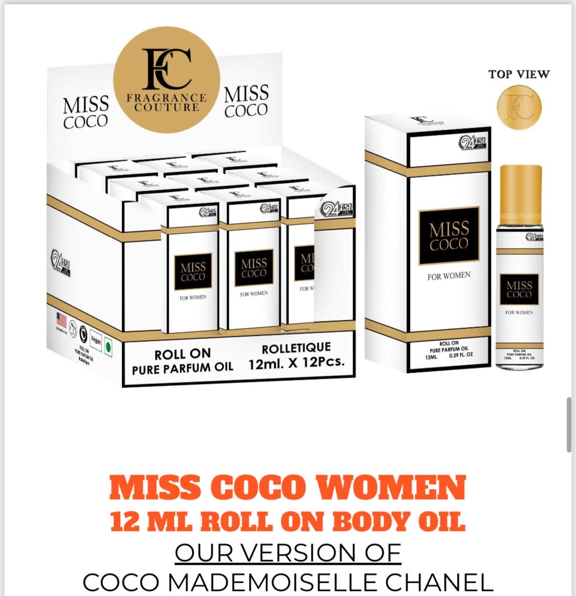 MISS COCO WOMEN 12ml 12 UNIDADES ROOL ON